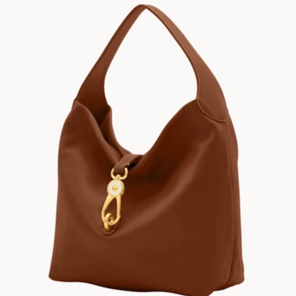 Dooney & Bourke Handbags - DOONEY & BOURKE Brown Florentine Gold Logo Lock Shoulder Bag & Coin Purse